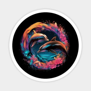 colorful dolphins Magnet